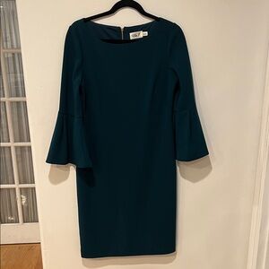 Eliza J Forest Green Long Sleeve Dress